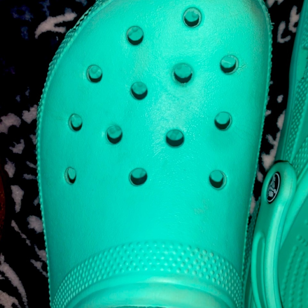 aqua green crocs